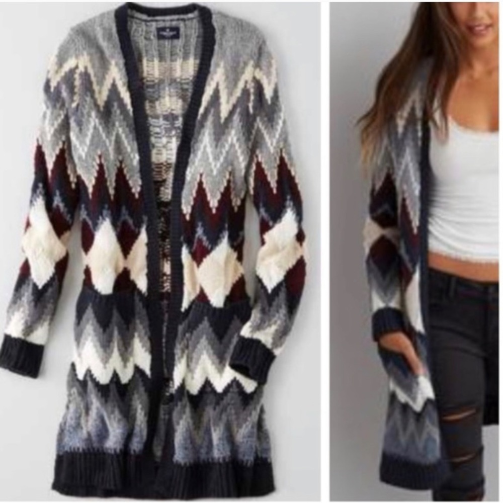 American Eagle long chevron cardigan